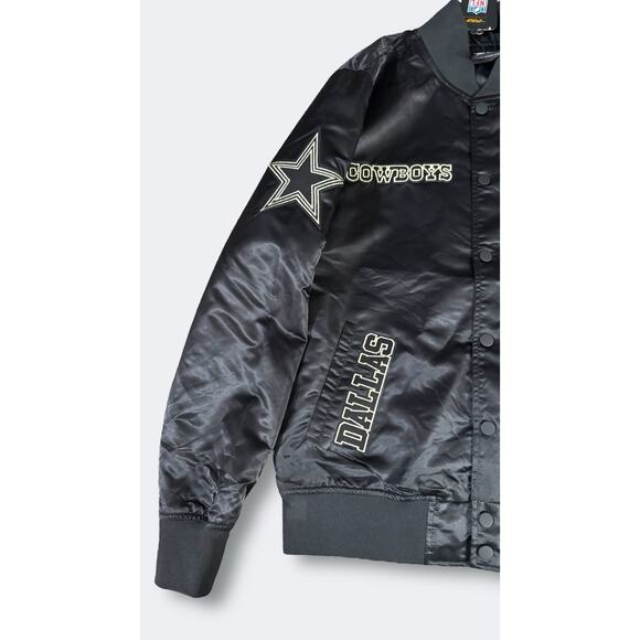 Pro Standard NFL Dallas Cowboys Black Gold Satin Varsity Jacket Mens Size L - Picture 3 of 5